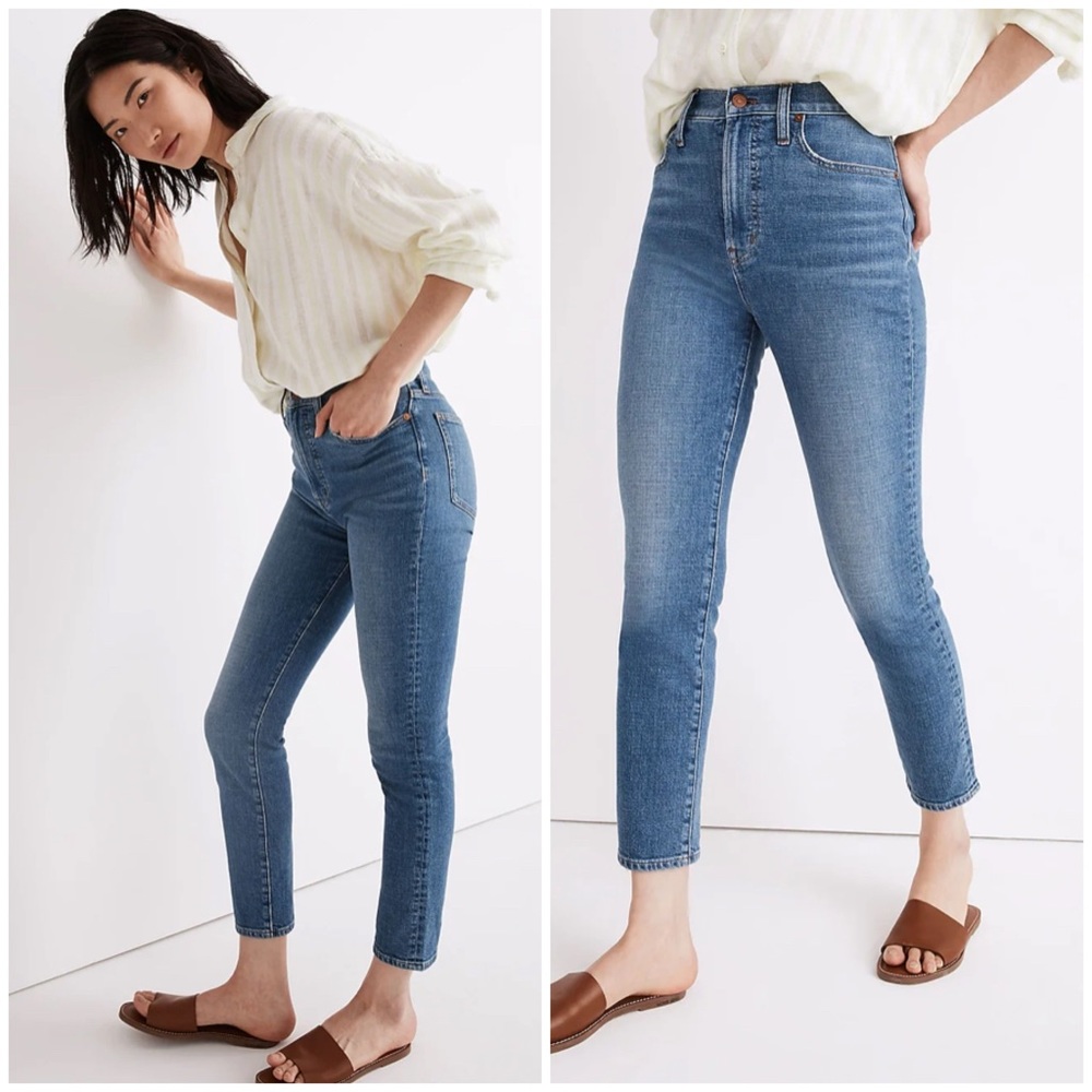 Madewell Petite Perfect Vintage Crop Jean in Sandford Wash Summer Weight Edition